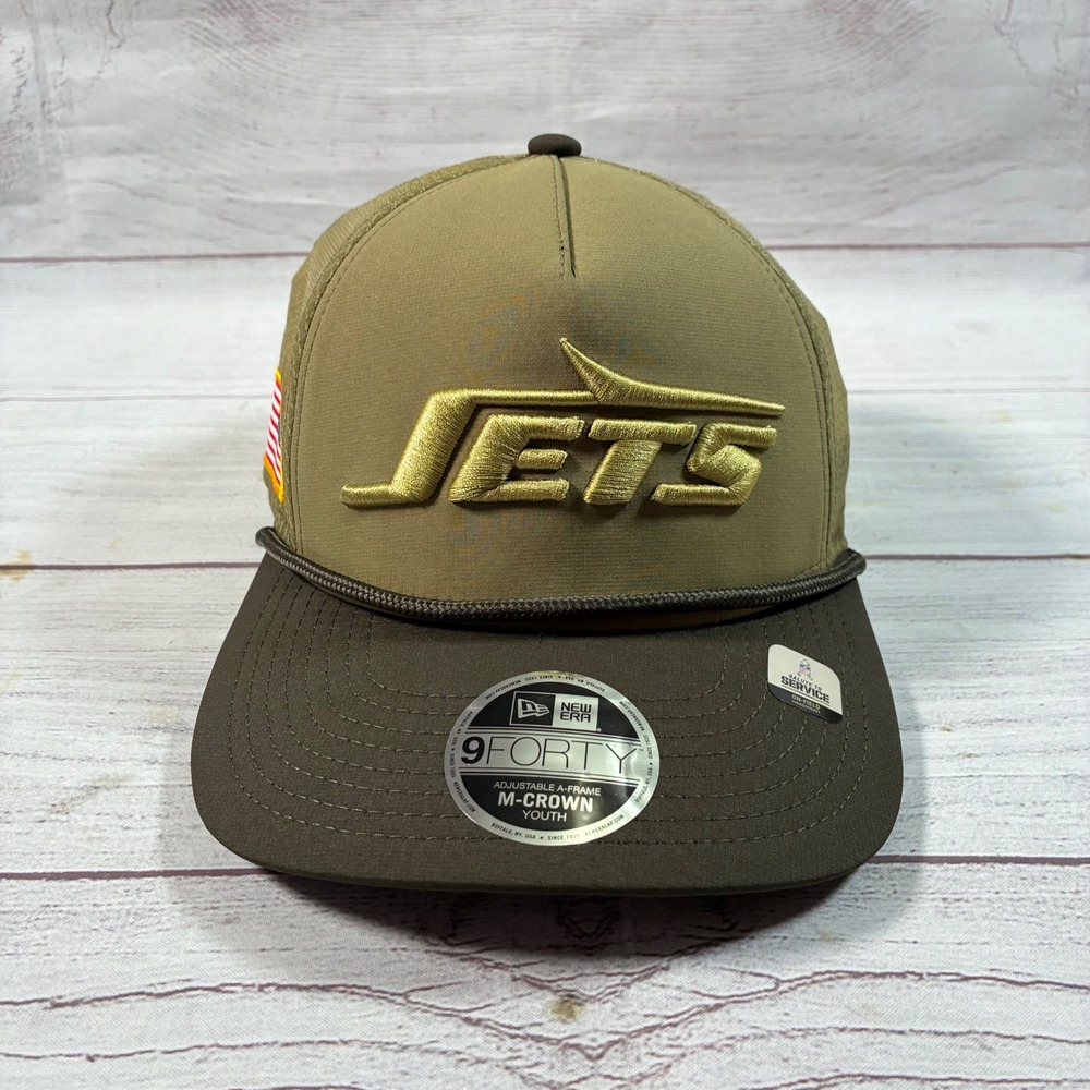 New Era New York Jets Salute to Service Youth Hat Olive Brown NFL 60760036 New
